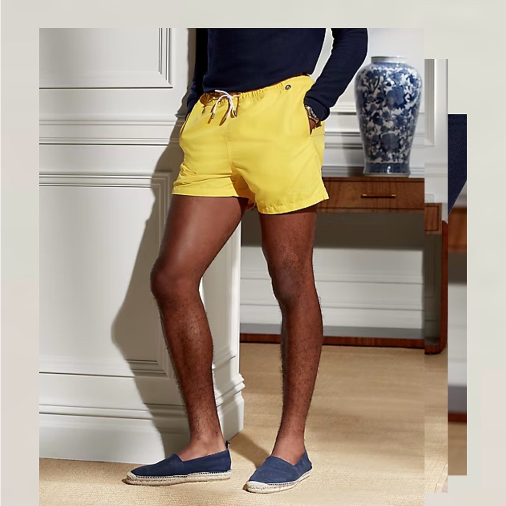 Ralph Lauren Purple Label Men’s Preppy Academia Amalfi Swim Trunk Yellow XL